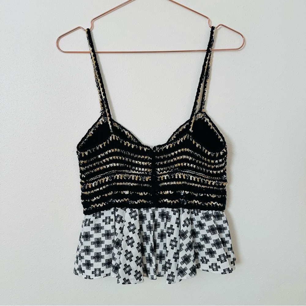 By Anthropologie Freida Layered Sweater Tank Top Patterned Camisole Boho - Picture 9 of 10